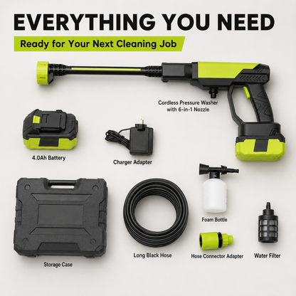 🔋 50% OFF Dual-Battery Cordless Pressure Washer with 6-in-1 Nozzle