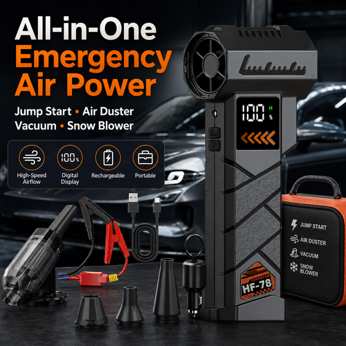 HF-78 Multifunctional Car Jump Starter with 13000RPM Air Duster Vacuum & Snow Blower