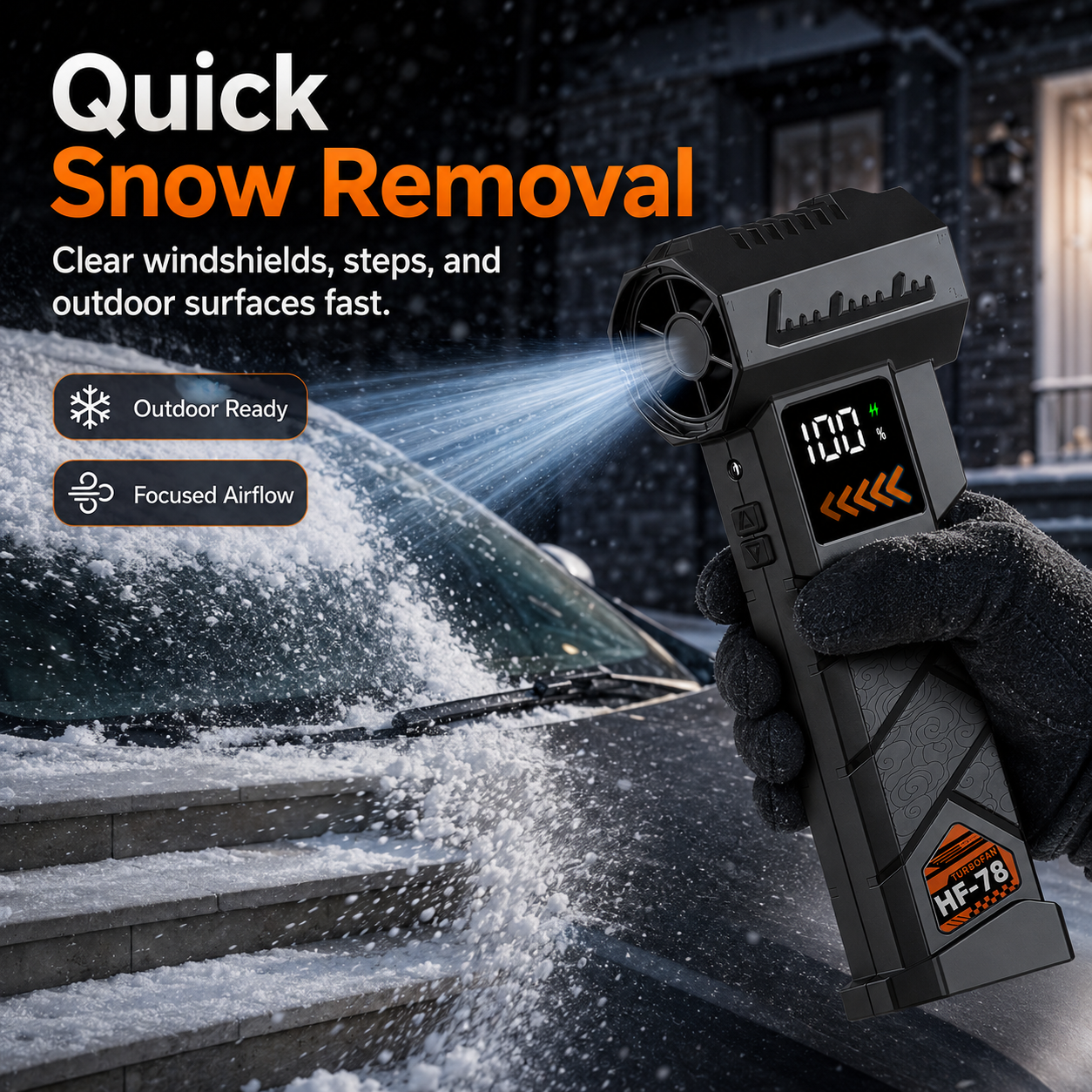 HF-78 Multifunctional Car Jump Starter with 13000RPM Air Duster Vacuum & Snow Blower