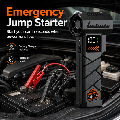 HF-78 Multifunctional Car Jump Starter with 13000RPM Air Duster Vacuum & Snow Blower