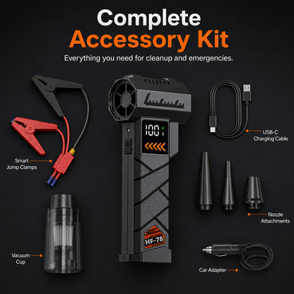 HF-78 Multifunctional Car Jump Starter with 13000RPM Air Duster Vacuum & Snow Blower