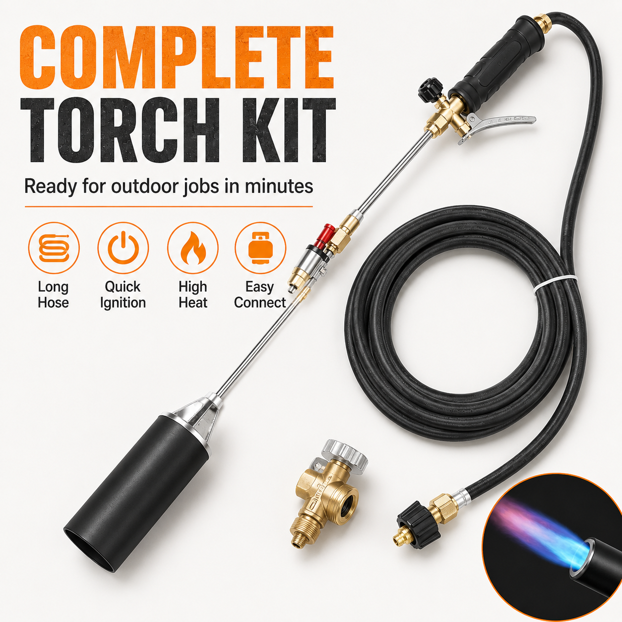 3200°F Propane Weed Burner Torch Kit