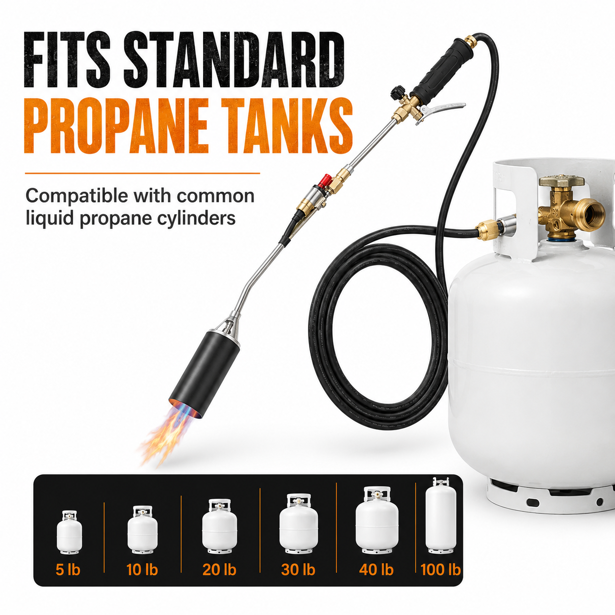 3200°F Propane Weed Burner Torch Kit