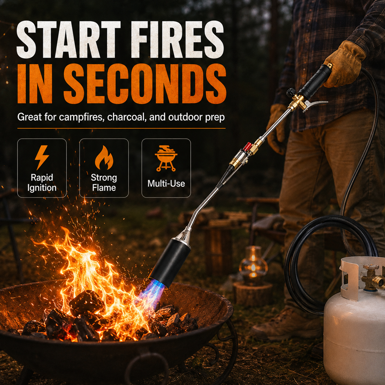 3200°F Propane Weed Burner Torch Kit