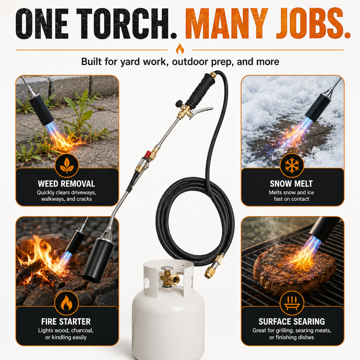 3200°F Propane Weed Burner Torch Kit