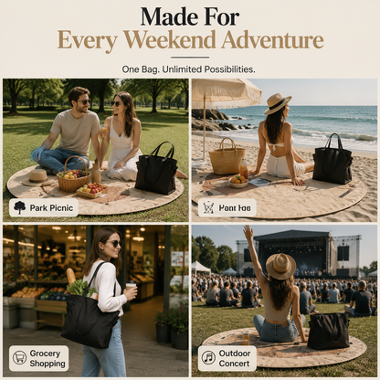 2-in-1 Convertible Tote Bag and Picnic Blanket