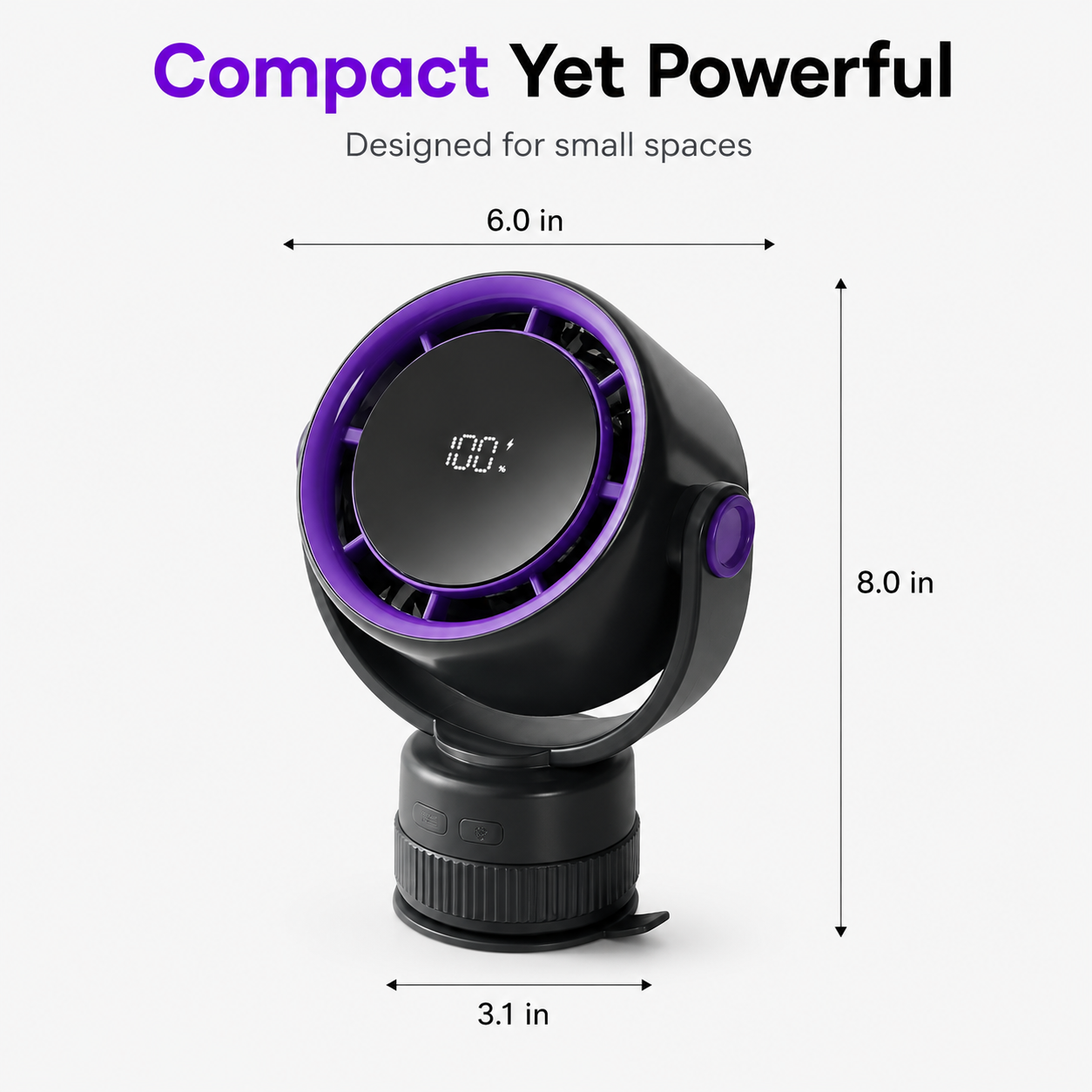 Vacuum Suction Portable Clip Cooling Fan for Car &amp; Bedroom