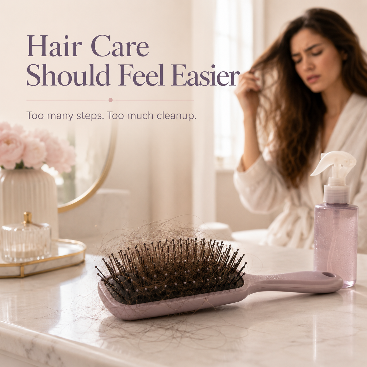 ✨3-in-1 Electric Mist Hair Brush for Easier Detangling & Cleanup