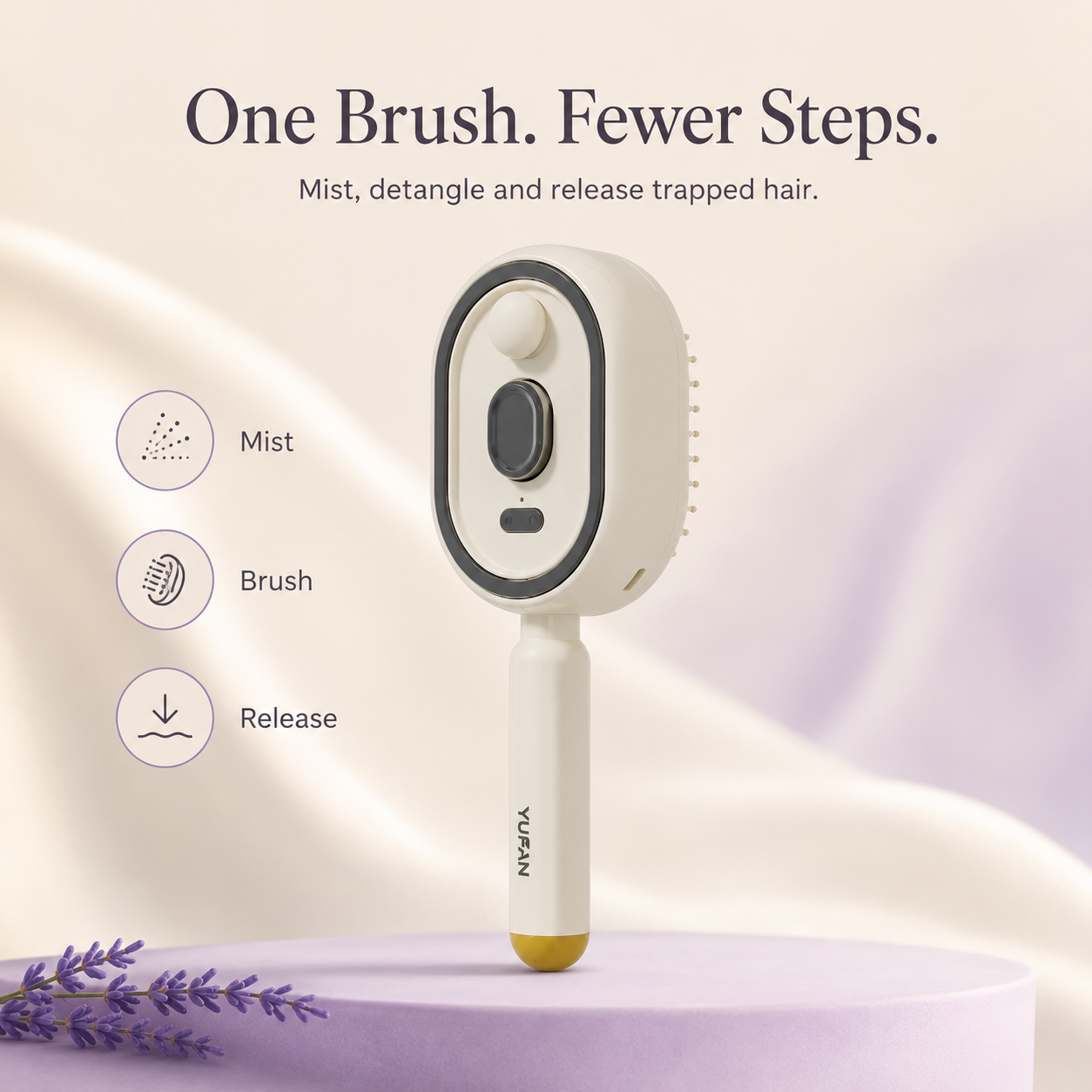 ✨3-in-1 Electric Mist Hair Brush for Easier Detangling & Cleanup