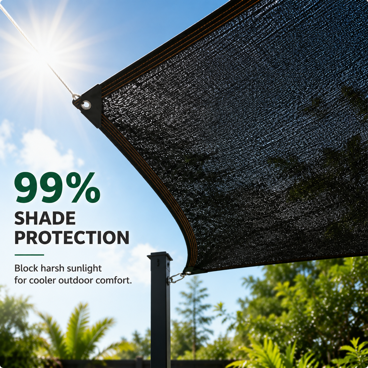 99% Shade Sunshade Net for a Cooler Outdoor Living Space 🌿
