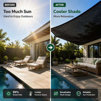 99% Shade Sunshade Net for a Cooler Outdoor Living Space 🌿