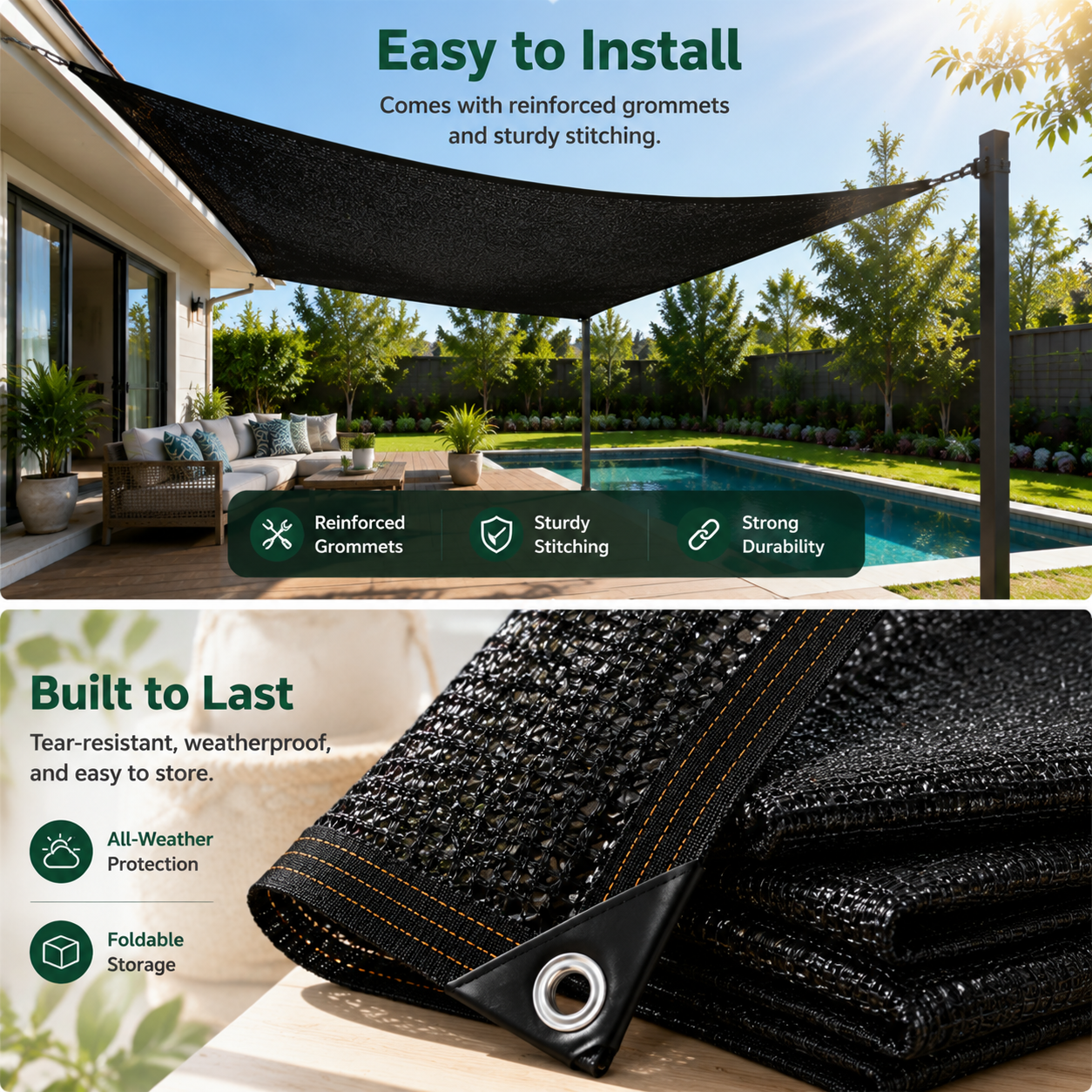 99% Shade Sunshade Net for a Cooler Outdoor Living Space 🌿