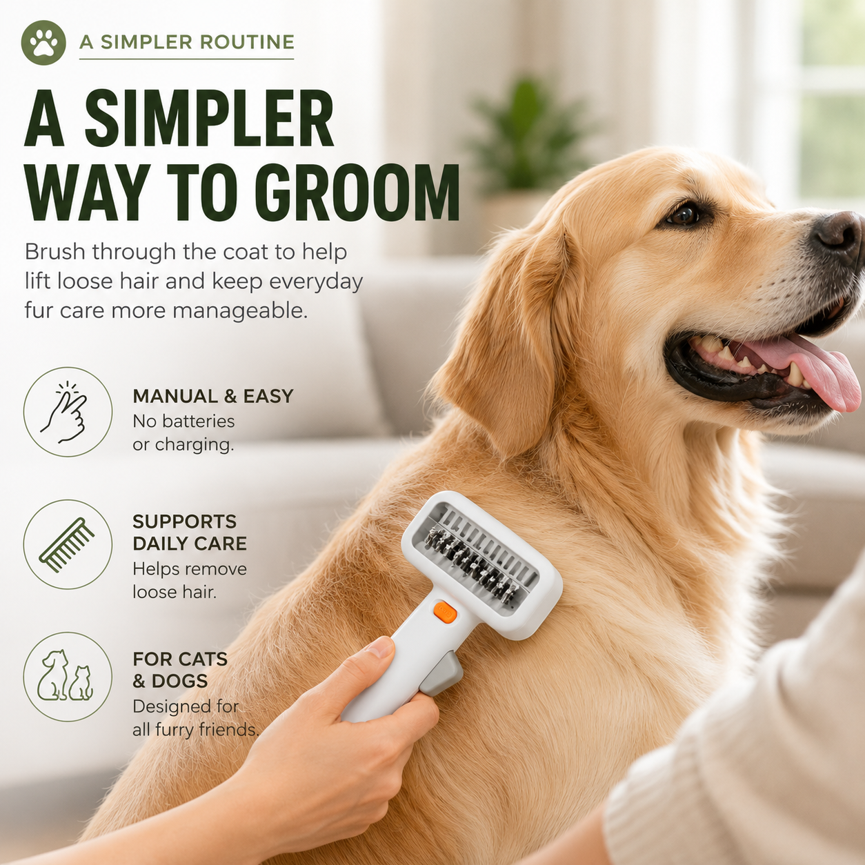 🔥2-in-1 Pet Grooming Comb for Easy Hair Removal & Detangling 🐾