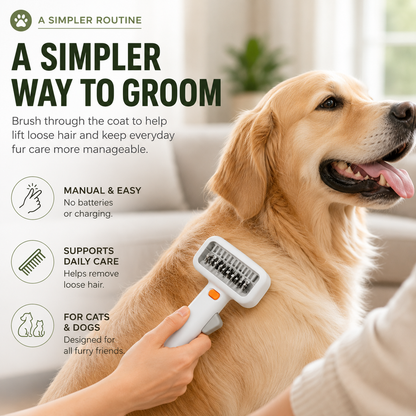 🔥2-in-1 Pet Grooming Comb for Easy Hair Removal & Detangling 🐾