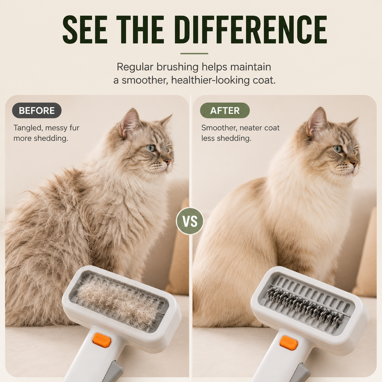 🔥2-in-1 Pet Grooming Comb for Easy Hair Removal & Detangling 🐾
