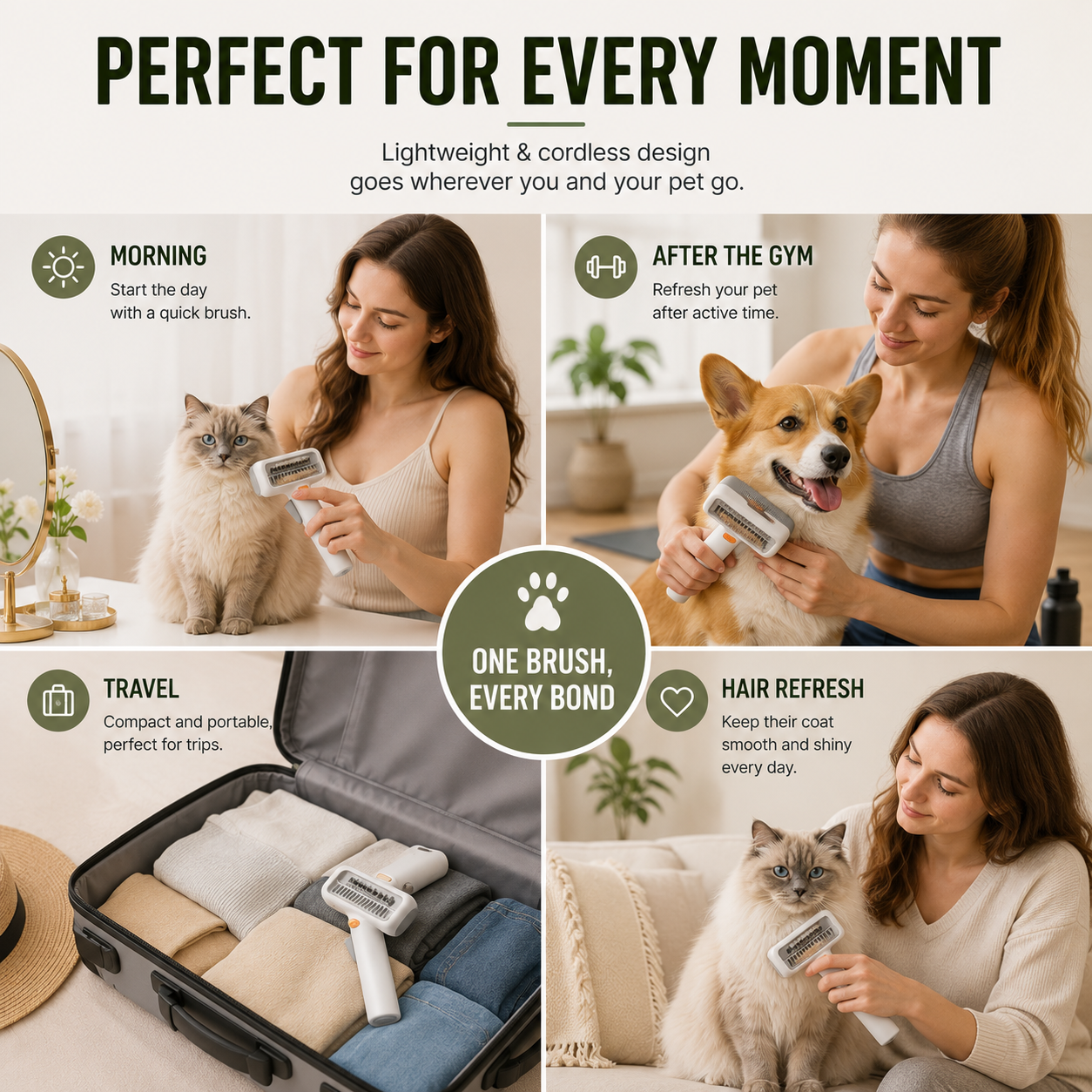 🔥2-in-1 Pet Grooming Comb for Easy Hair Removal & Detangling 🐾