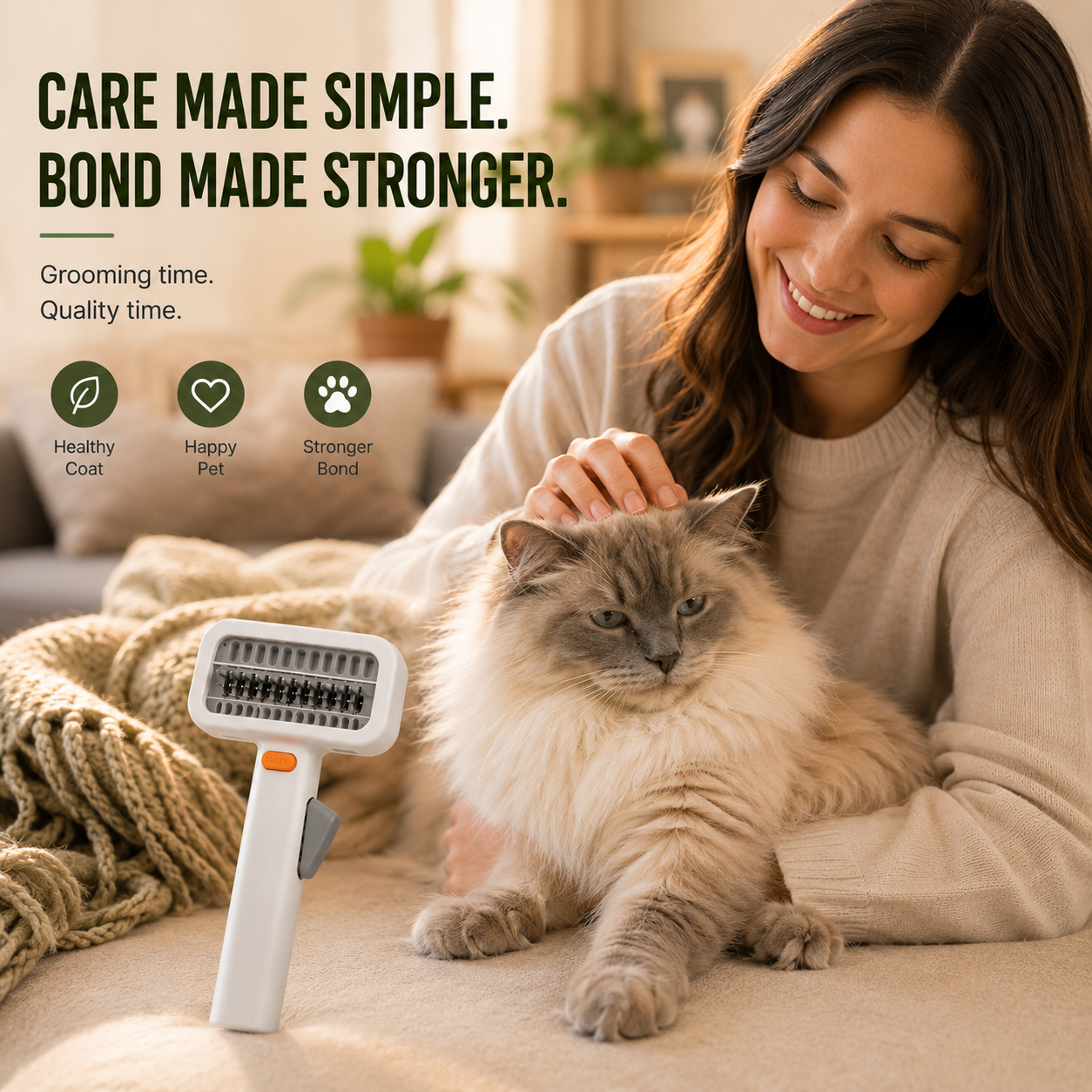 🔥2-in-1 Pet Grooming Comb for Easy Hair Removal & Detangling 🐾