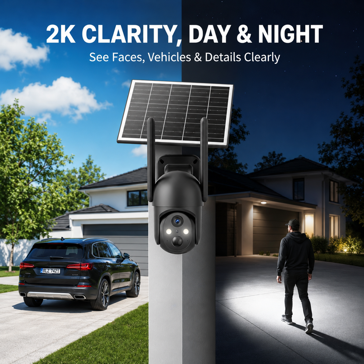 📶Solar Powered 4G Security Camera, 4MP HD Color Night Vision