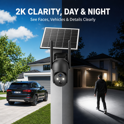 📶Solar Powered 4G Security Camera, 4MP HD Color Night Vision