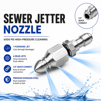 💥 49% OFF 6500 PSI Sewer Jetter Nozzle 🚀 Powerful Drain Cleaning