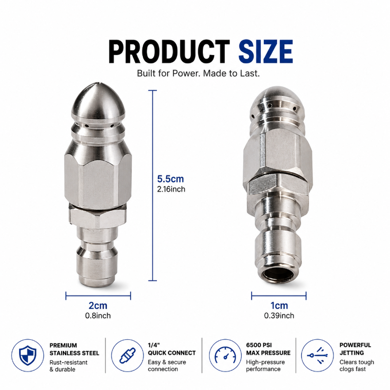 💥 49% OFF 6500 PSI Sewer Jetter Nozzle 🚀 Powerful Drain Cleaning