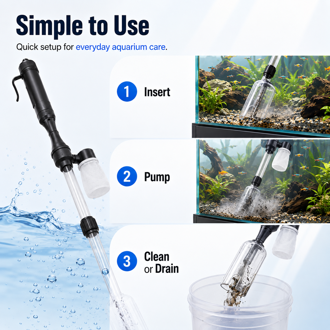 🐠50% off 🔥 Electric Aquarium Gravel Cleaner