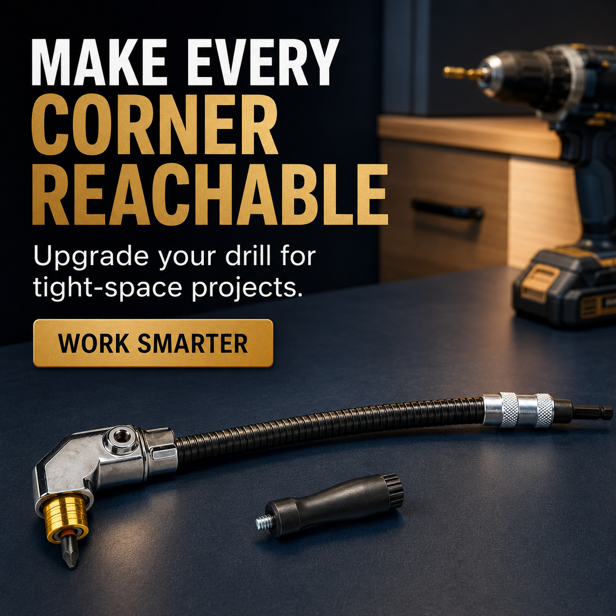 Flexible 90° Right Angle Drill Extension Kit