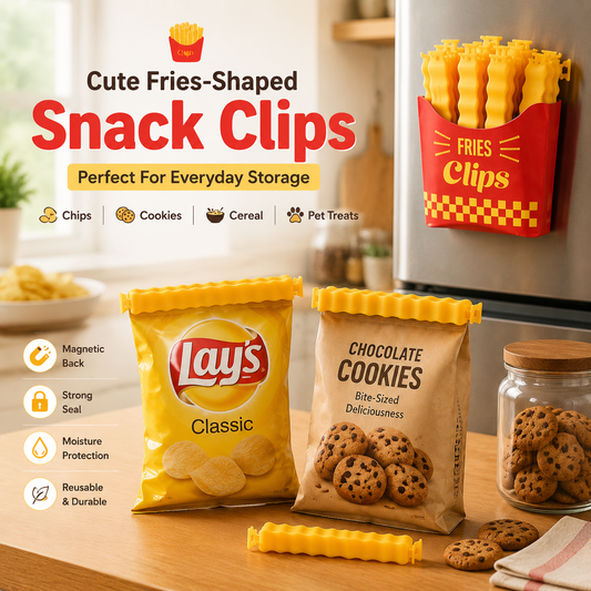 🍟 SnackLock™ Fries Clips | The Cute Way To Keep Snacks Fresh & Organized