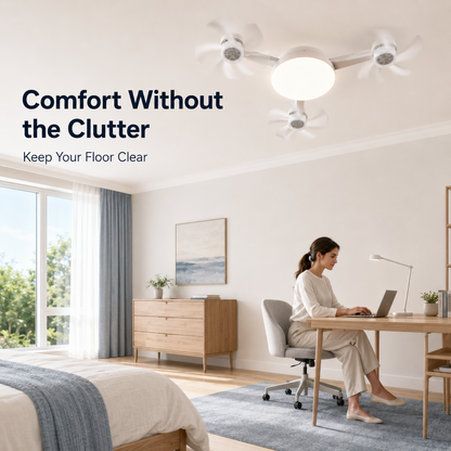 💡New E27 Socket Ceiling Fan Light - 2-in-1 Silent LED Fan with Remote Control