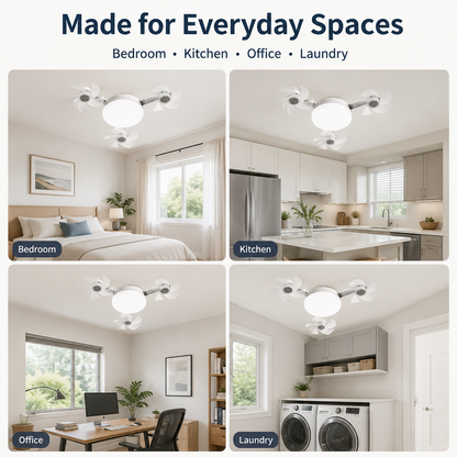 💡New E27 Socket Ceiling Fan Light - 2-in-1 Silent LED Fan with Remote Control