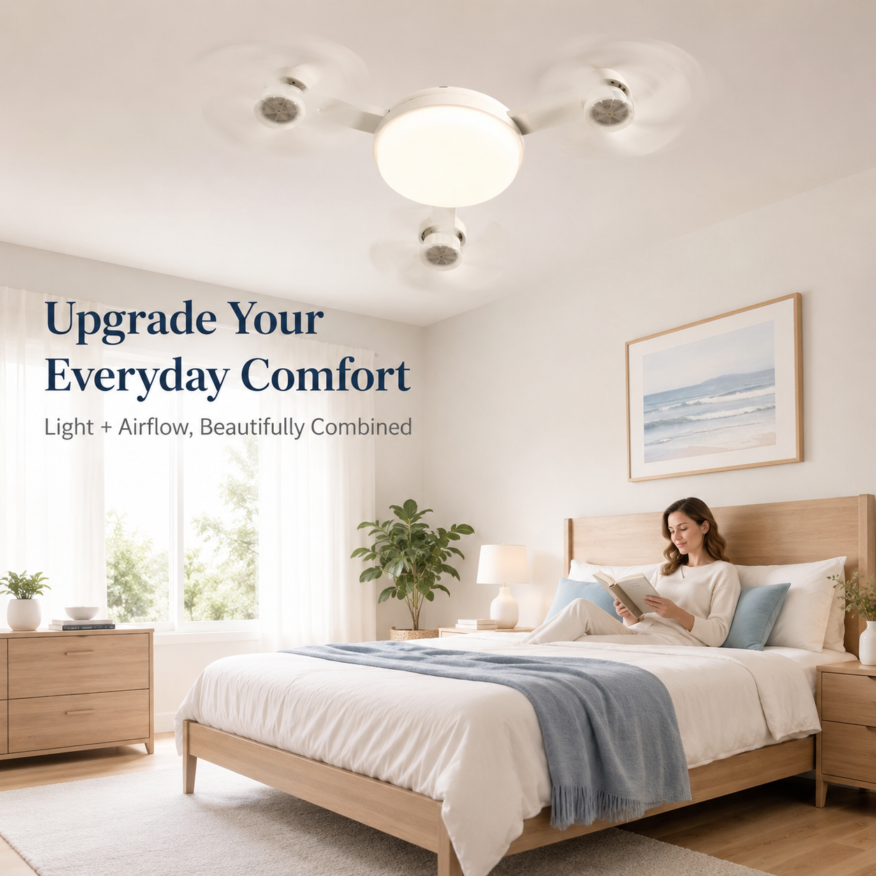 💡New E27 Socket Ceiling Fan Light - 2-in-1 Silent LED Fan with Remote Control