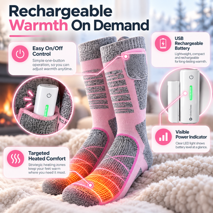 🔥 50% OFF 🧦 Rechargeable Heated Knee-High Lounge Socks with Cordless Battery Pocket & Anti-Slip Soles 🔥