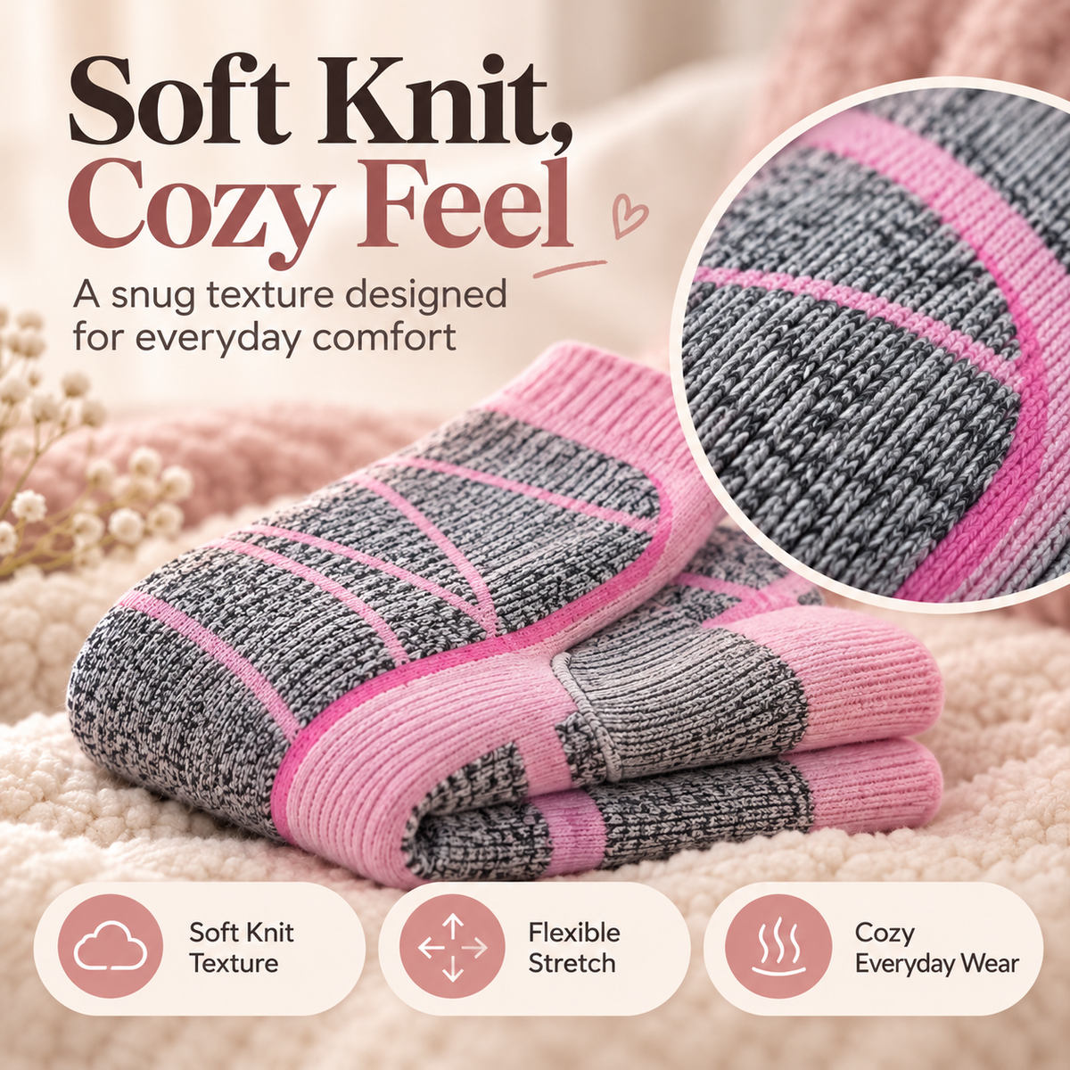 🔥 50% OFF 🧦 Rechargeable Heated Knee-High Lounge Socks with Cordless Battery Pocket & Anti-Slip Soles 🔥