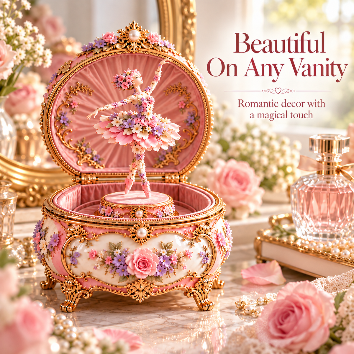 🦋🌸 50% OFF Floral Ballerina Music Box – A Romantic Keepsake With a Magical Butterfly Reveal