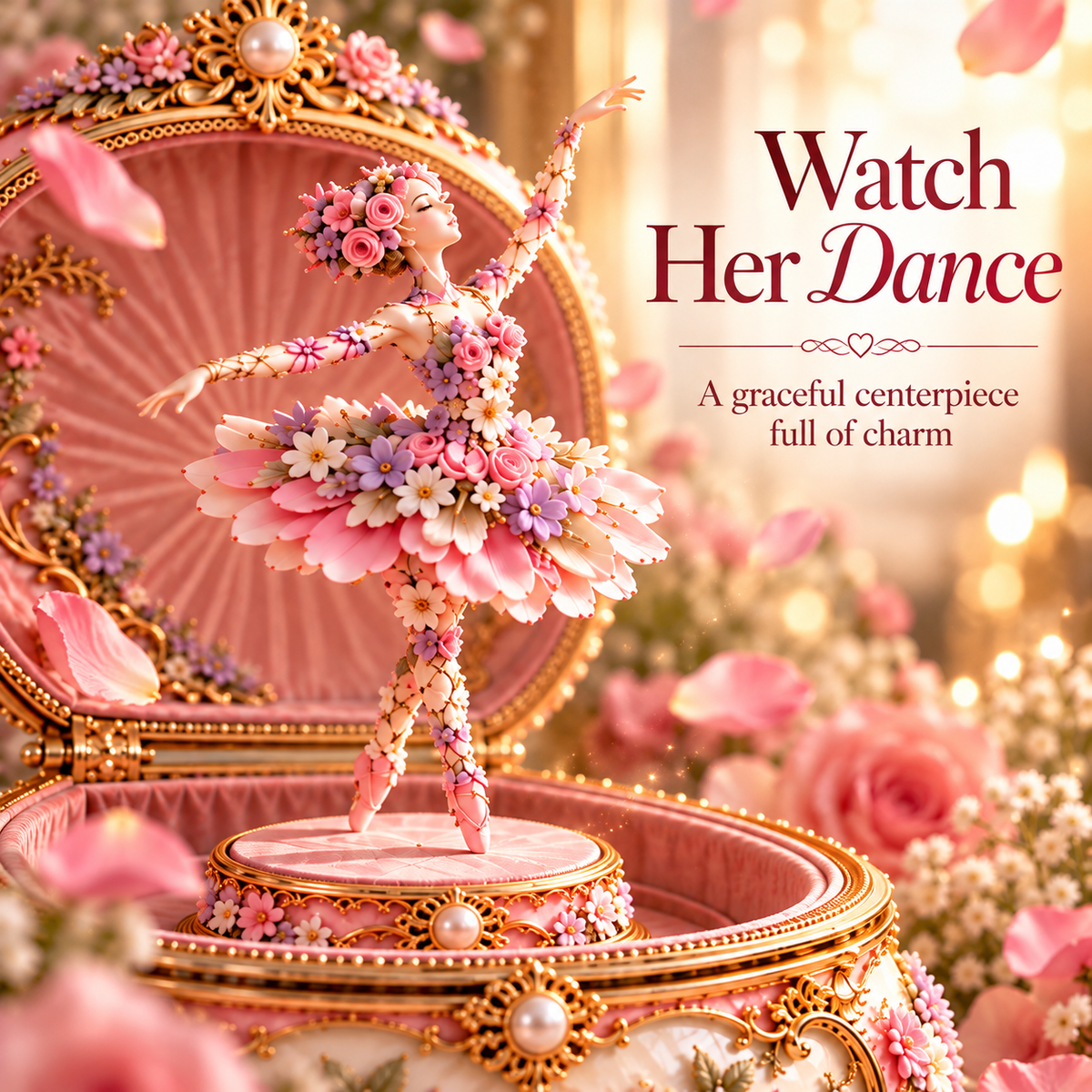 🦋🌸 50% OFF Floral Ballerina Music Box – A Romantic Keepsake With a Magical Butterfly Reveal
