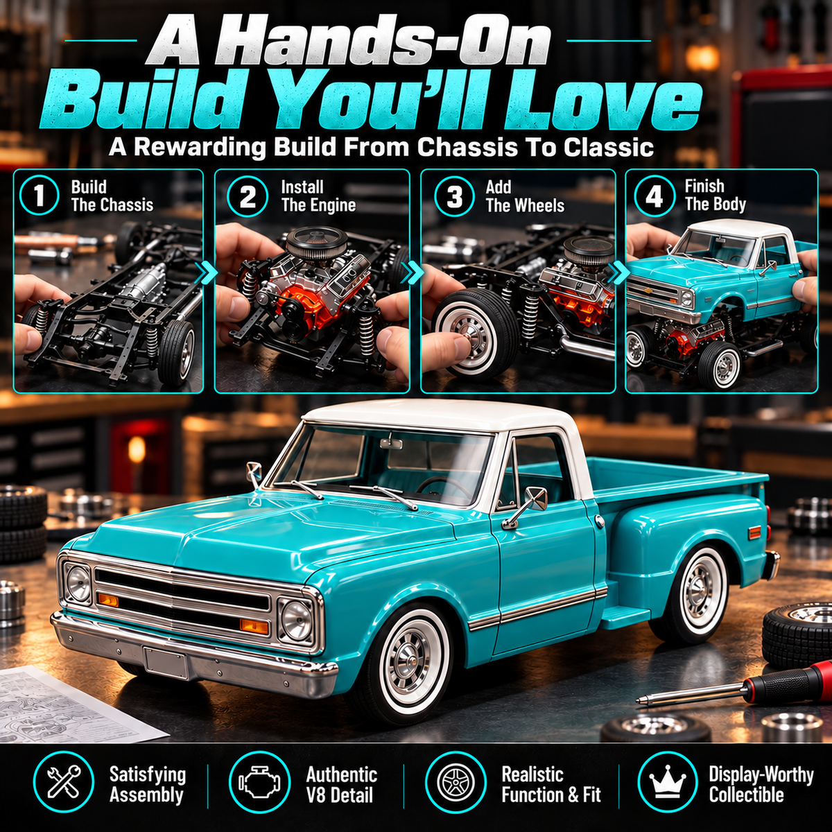 🎁 50% OFF Model Kit – 🏆Premium Classic Truck Gift for Collectors & Hobbyists