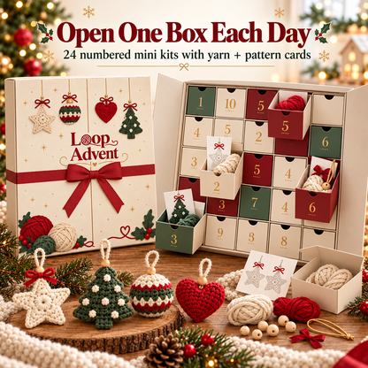 🎄 24-Day Christmas Crochet Advent Calendar DIY Ornament Kit for Holiday Crafting 🧶