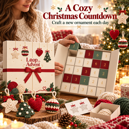 🎄 24-Day Christmas Crochet Advent Calendar DIY Ornament Kit for Holiday Crafting 🧶