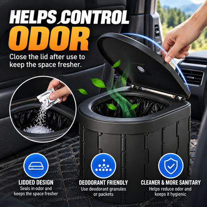 🚗 Portable Folding Car Toilet – Compact Travel & Camping Emergency Toilet
