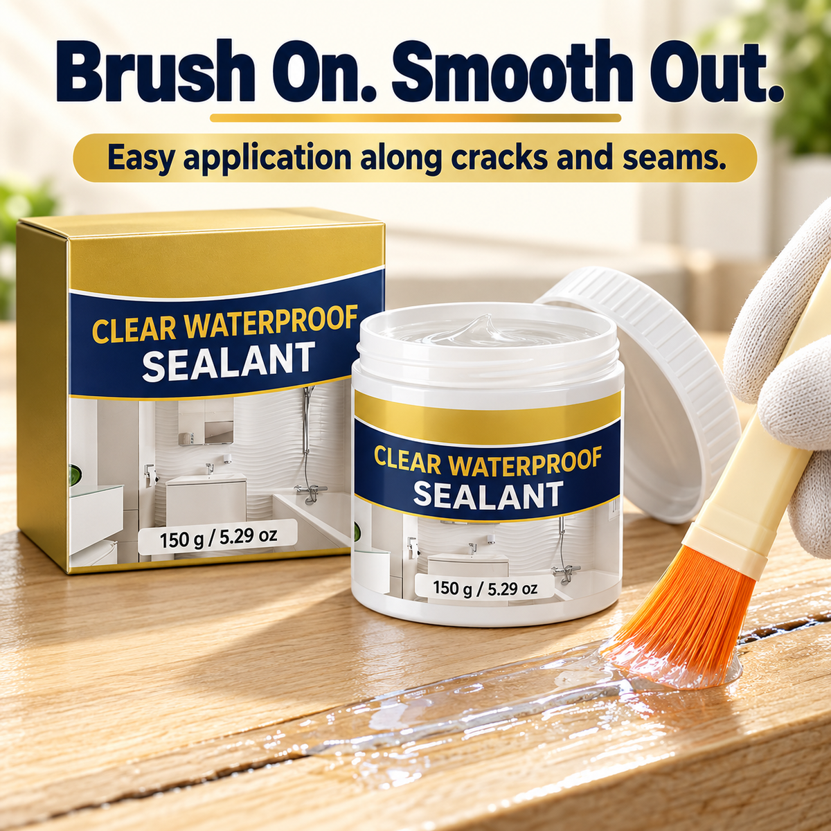🛠️ Clear Waterproof Sealant – Brush-On Crack & Seam Coating