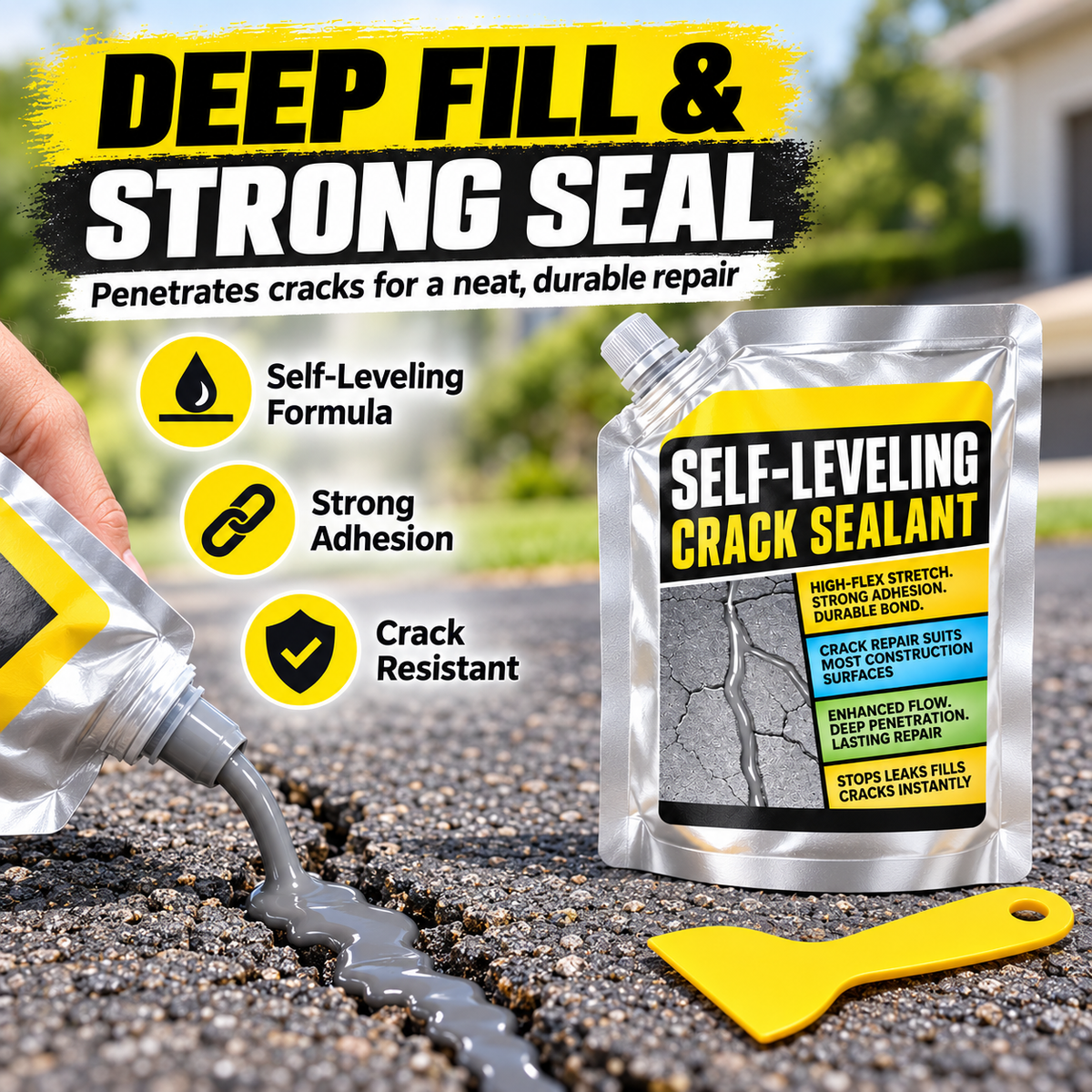 🔥 50% OFF Self-Leveling Crack Sealant 🛠️ Waterproof Concrete Crack Repair