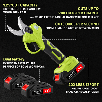 🌿 48% OFF Cordless Electric Pruning Shears 🔥 Dual Battery Garden Branch Cutter