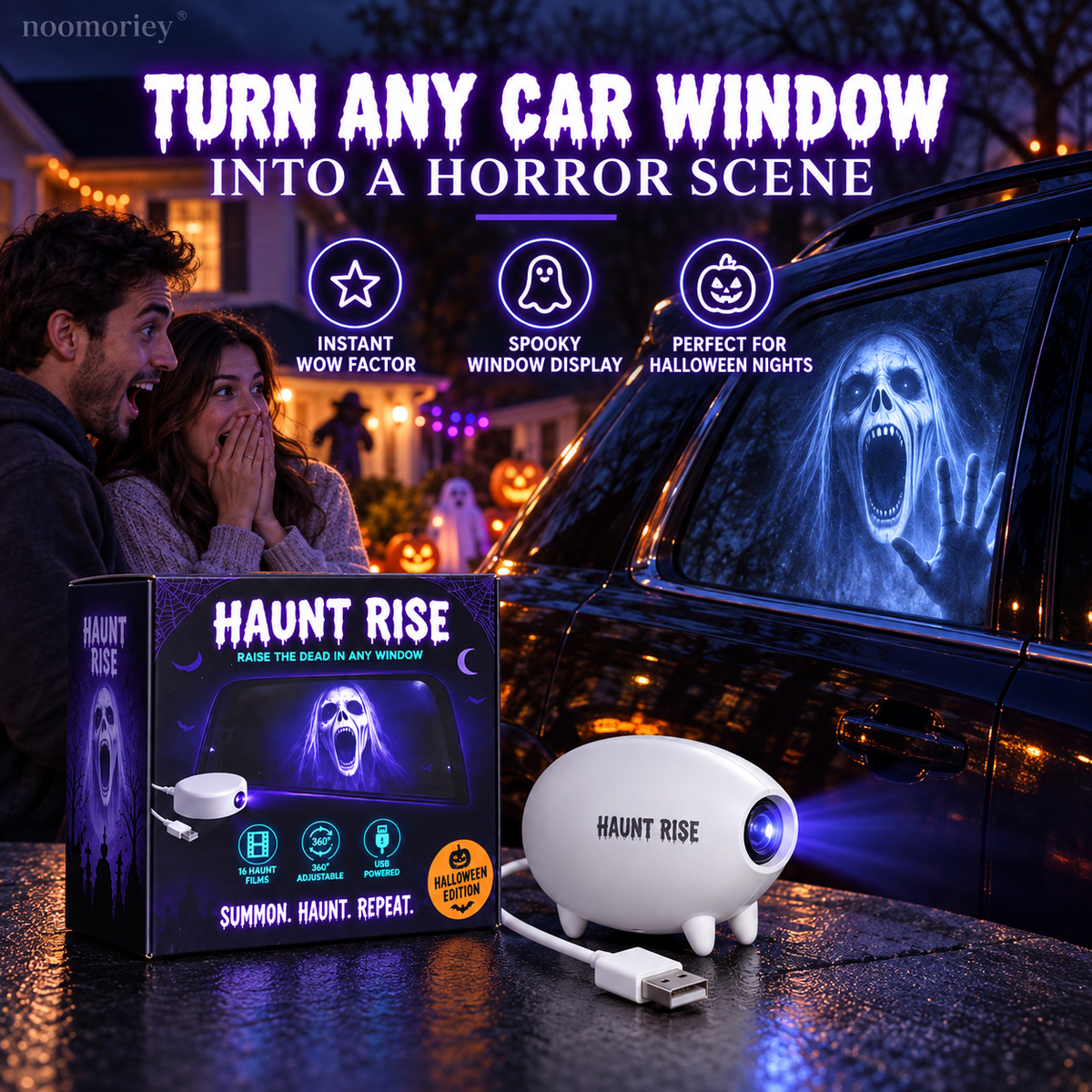 🎃 Halloween Window Projector 👻 16 Spooky Films USB Powered Holiday Decor