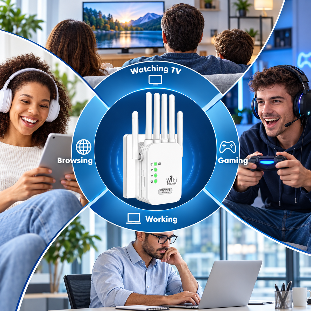 📶 6-Antenna WiFi Extender – Bring Better Coverage To More Rooms