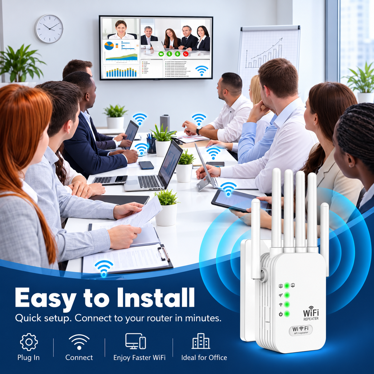 📶 6-Antenna WiFi Extender – Bring Better Coverage To More Rooms