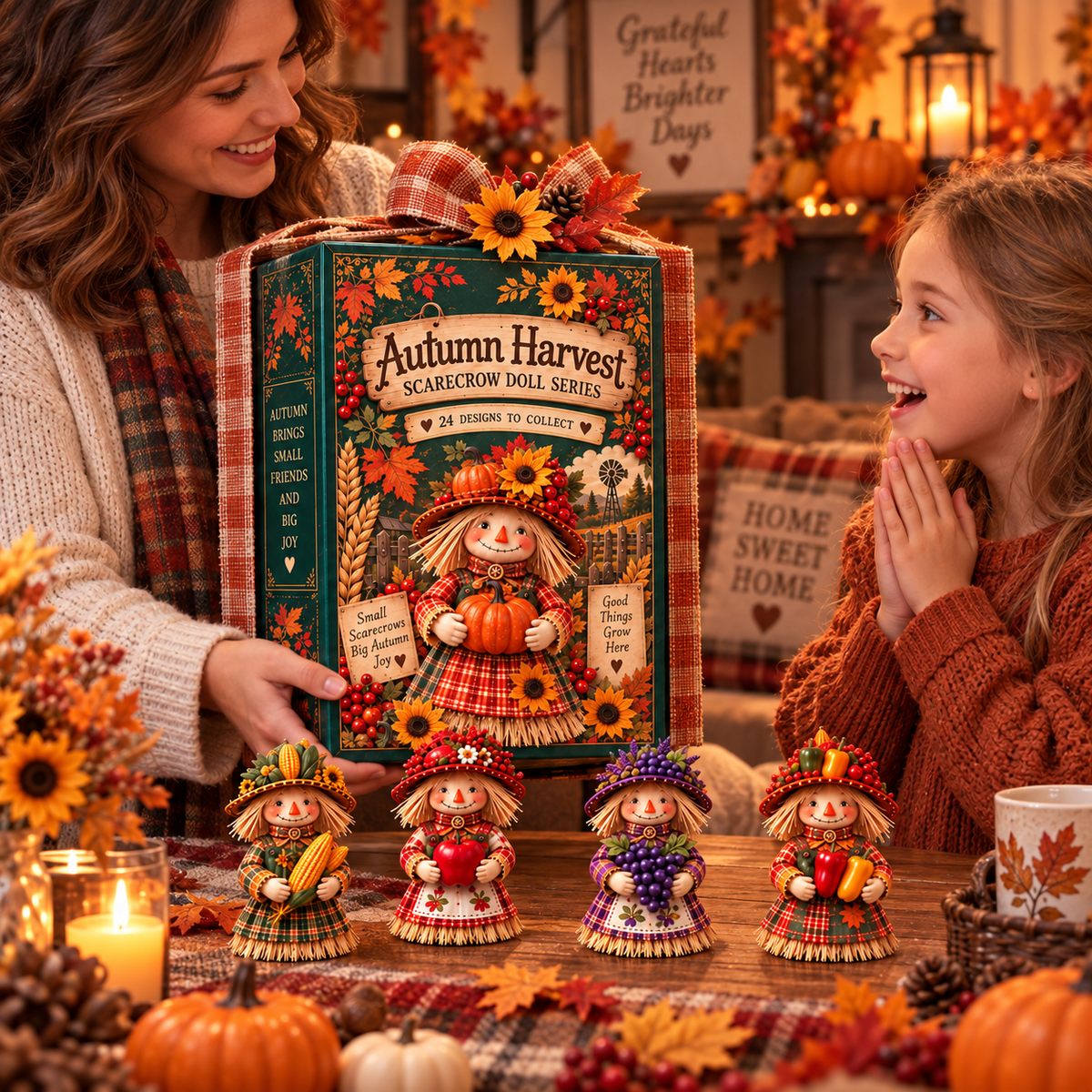 🔥🍂Autumn Harvest Little Friends Blind Box – 24 Mini Scarecrow Collectibles for Cozy Fall Days
