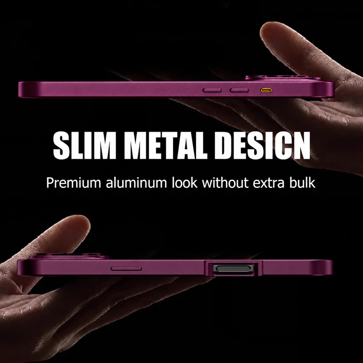Compatible with iPhone 18 Pro Max Air 16 15 14 13 12 Metalic Magnetic Case with Lens Cover