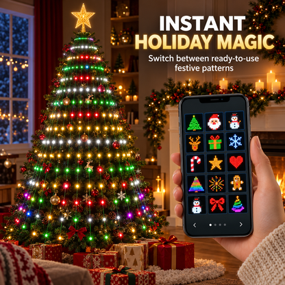 🎄 49% OFF App-Controlled Animated Christmas Tree Lights ✨ DIY Music Sync Light Net
