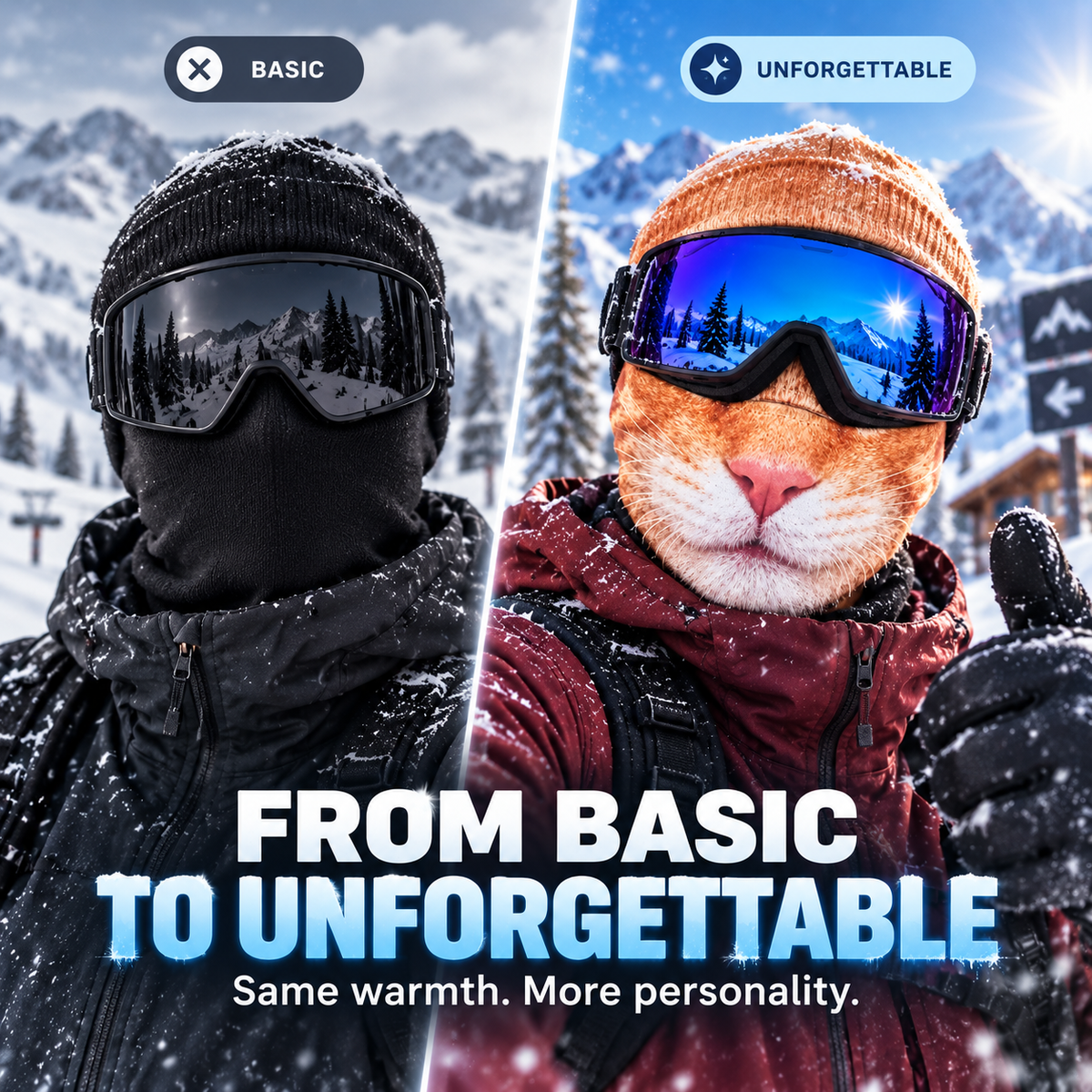 🦊50% OFF Funny Animal Face Ski Mask – 🐾Winter Ski & Snowboard Face Cover