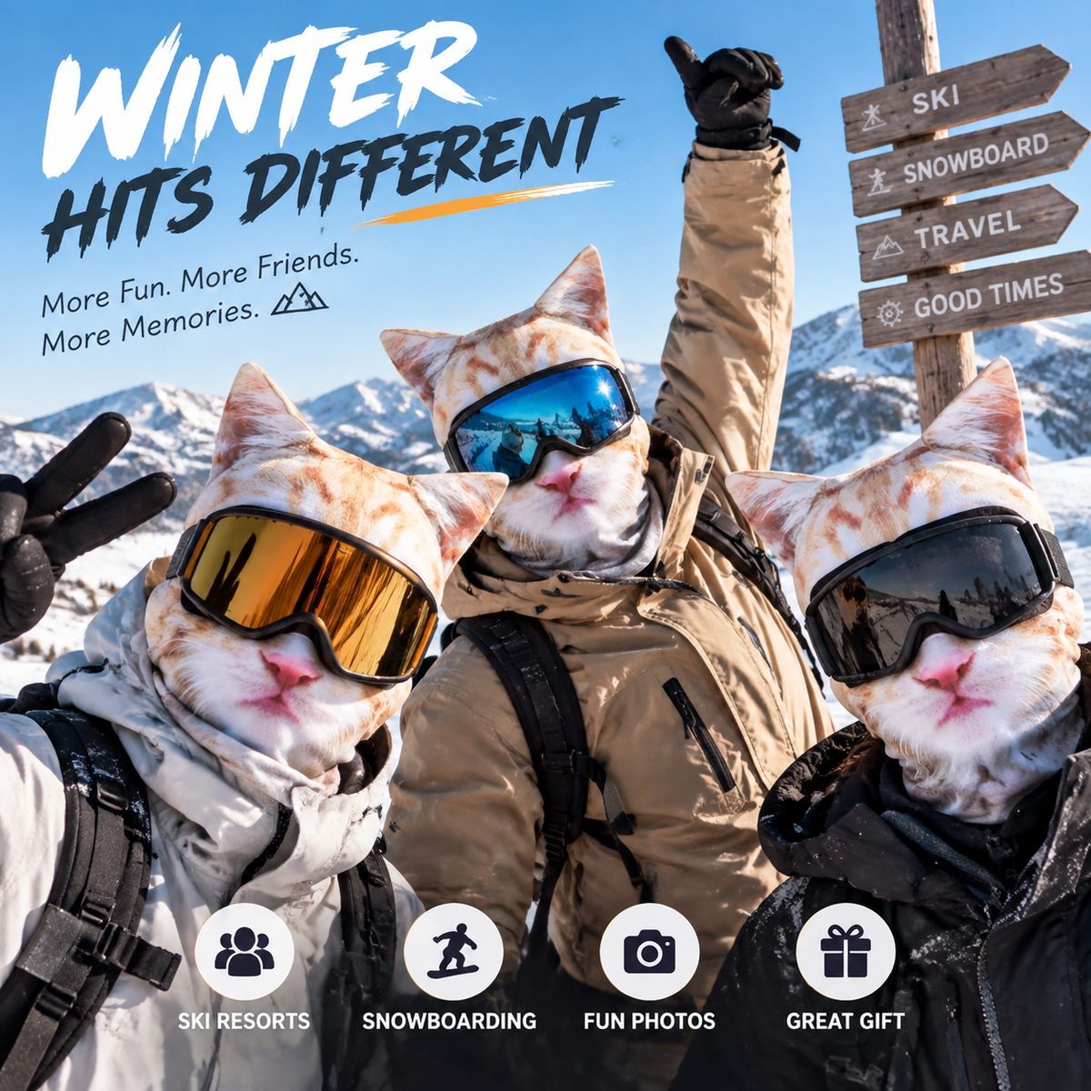 🦊50% OFF Funny Animal Face Ski Mask – 🐾Winter Ski & Snowboard Face Cover